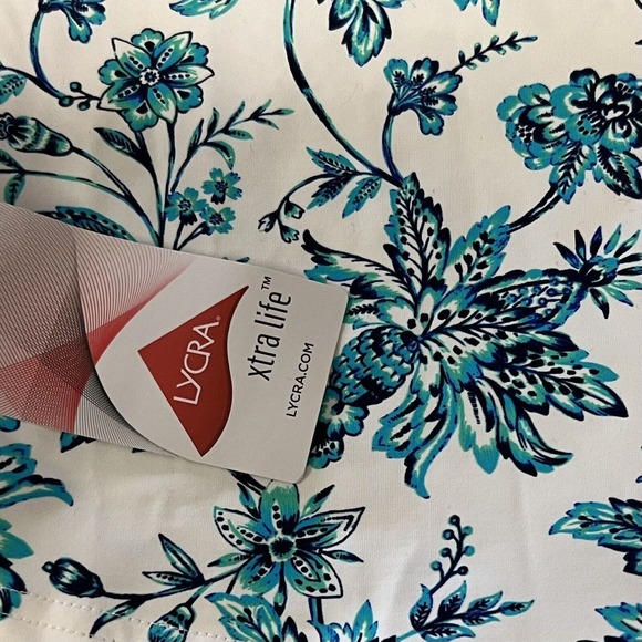 Lands End Womens Swim Skirt Plus Size 18 White Teal Blue Floral NEW - Picture 7 of 7